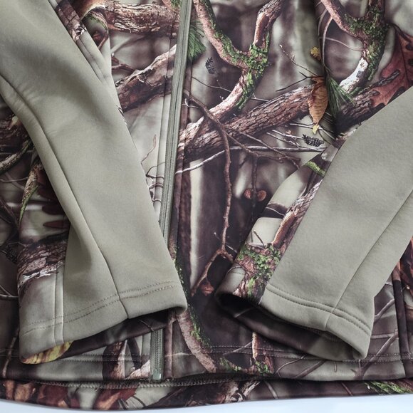 Huntworth Jacket Mens XL Camo Oak Tree Full Zip LS Pockets Fleece Inside Hunting - Picture 10 of 16